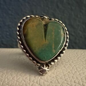 Heart-Shaped Green Stone Ring